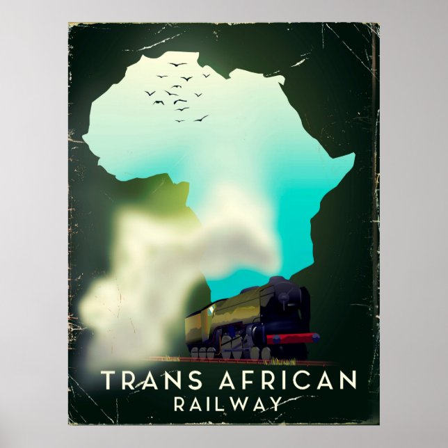 Poster Cartaz de viagem da Ferrovia Transafricana (Frente)