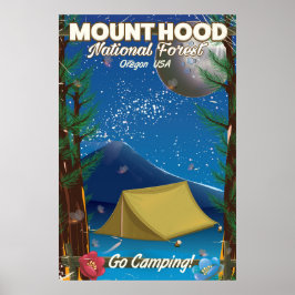 Pôster cartaz de viagem da Floresta Nacional Mount Hood