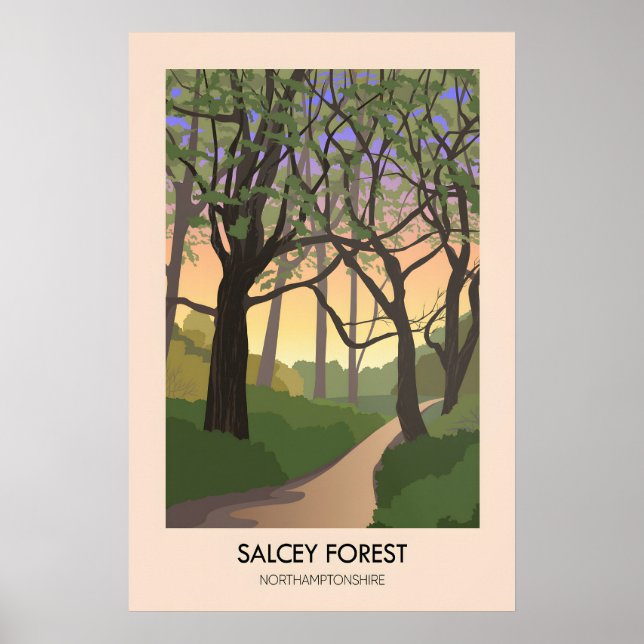 Poster Cartaz de Viagem da Floresta Salcey (Frente)