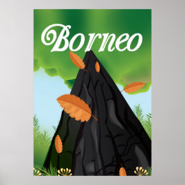 Poster cartaz de viagem da floresta tropical de Bornéu