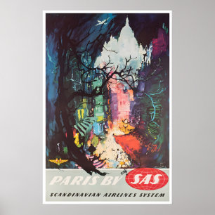 Poster Cartaz de Viagem da França Pintura de Paris Arte F
