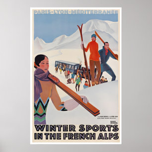 Poster Cartaz de Viagem da França Roger Broders Alpes Fra