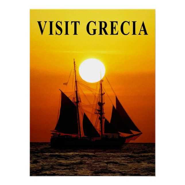 Pôster Cartaz de Viagem da Grécia (Frente)