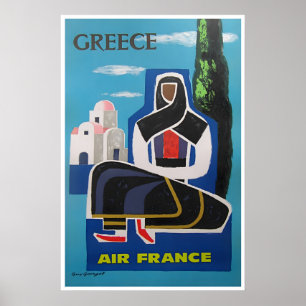 Poster Cartaz de Viagem da Grécia Arte Grega Cara Impress