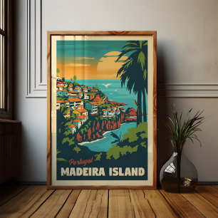 Poster Cartaz de Viagem da Ilha da Madeira Arte de Parede