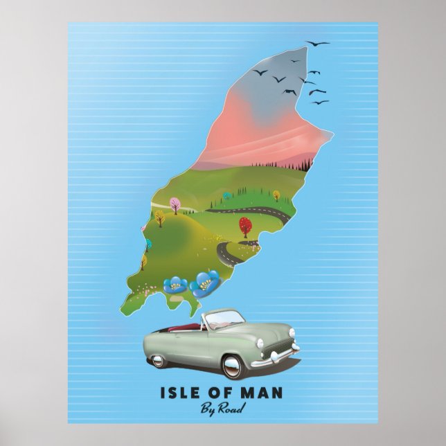 Poster cartaz de viagem da Ilha de Man (Frente)