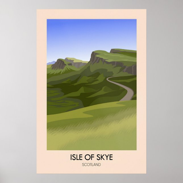 Poster Cartaz de Viagem da Ilha de Skye Escócia (Frente)