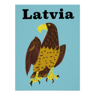Pôster Cartaz de viagem da Letônia.