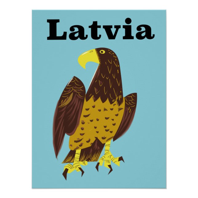 Pôster Cartaz de viagem da Letônia. (Frente)