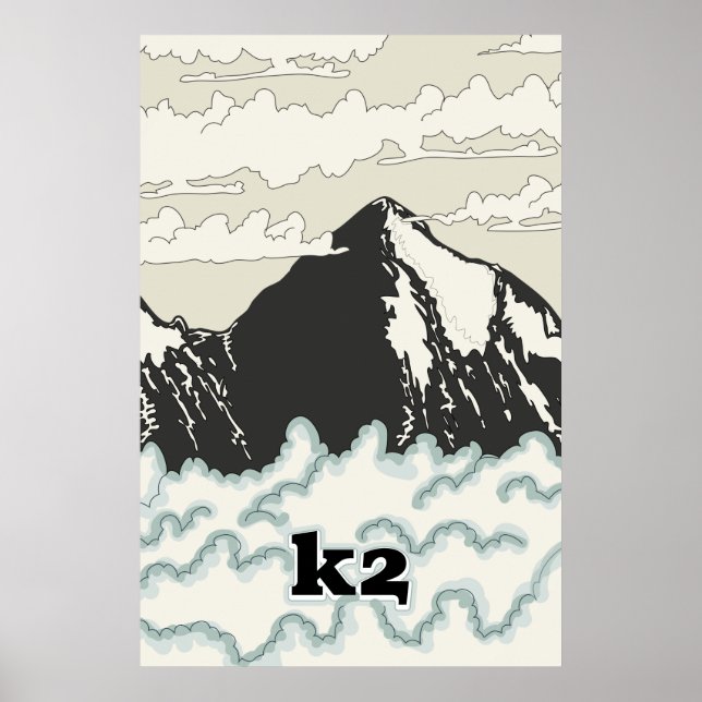 Poster cartaz de viagem da montanha K2 (Frente)