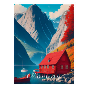 Pôster Cartaz de Viagem da Noruega