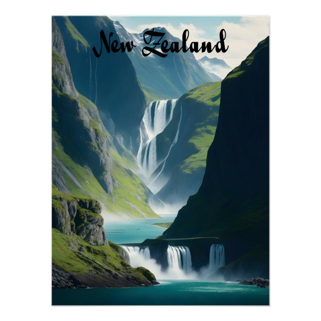 Pôster Cartaz de Viagem da Nova Zelândia (Frente)
