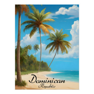 Pôster Cartaz de Viagem da Praia da República Dominicana