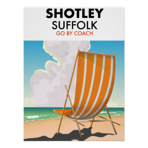 Pôster Cartaz de viagem da praia de Shotley Suffolk