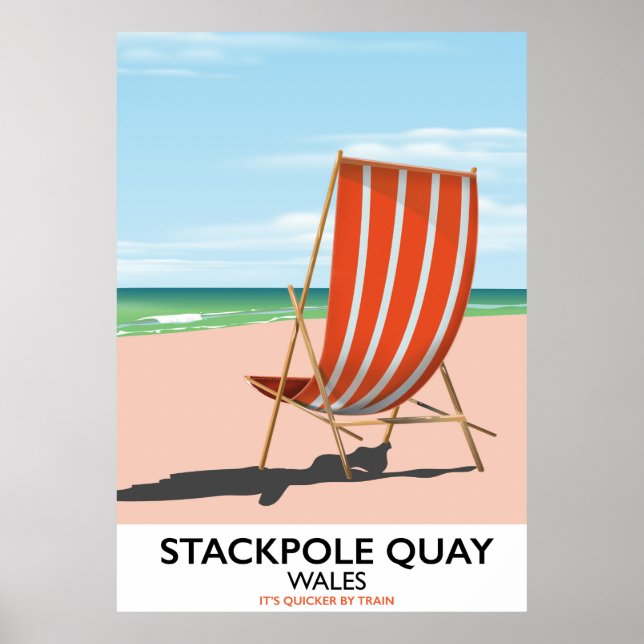 Poster Cartaz de viagem da praia de Stackpole Quay País d (Frente)