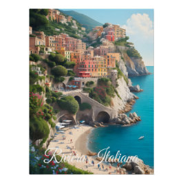 Pôster Cartaz de Viagem da Riviera Italiana
