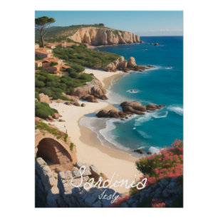 Pôster Cartaz de Viagem da Sardenha Itália