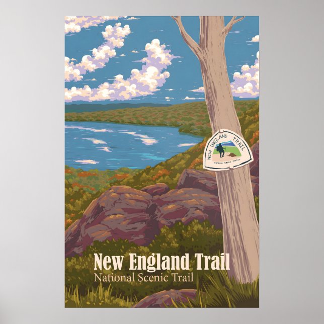 Poster Cartaz de Viagem da Trilha da Nova Inglaterra (Frente)