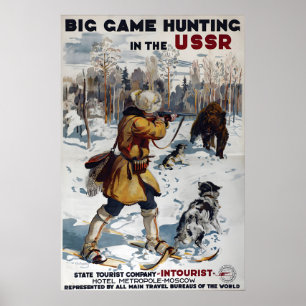 Poster Cartaz de Viagem da União Soviética Caça Grossa na