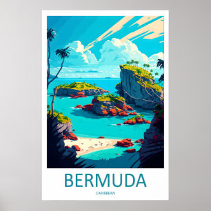Poster Cartaz de Viagem das Caraíbas Bermudas 1