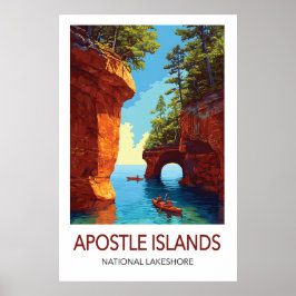 Poster Cartaz de Viagem das Ilhas do Apóstolo Wisconsin