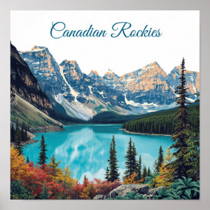 Poster Cartaz de Viagem das Montanhas Rochosas Canadenses