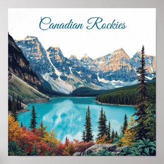 Poster Cartaz de Viagem das Montanhas Rochosas Canadenses