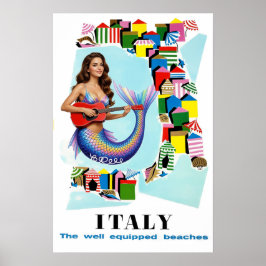 Poster Cartaz de viagem das praias italianas