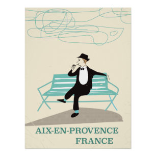 Pôster Cartaz de viagem de Aix-en-Provence França