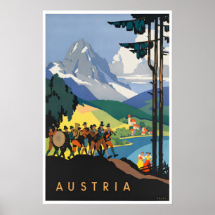 Poster Cartaz de viagem de arte da Áustria Veneza Caminha