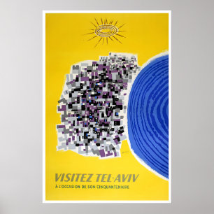 Poster Cartaz de Viagem de Arte de Tel Aviv Israel Impres