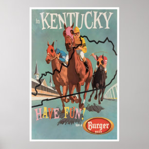 Poster Cartaz de Viagem de Arte do Derby de Kentucky Cava