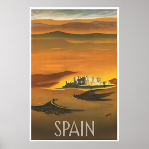 Poster Cartaz de viagem de arte espanhola Tom Delpy Espan