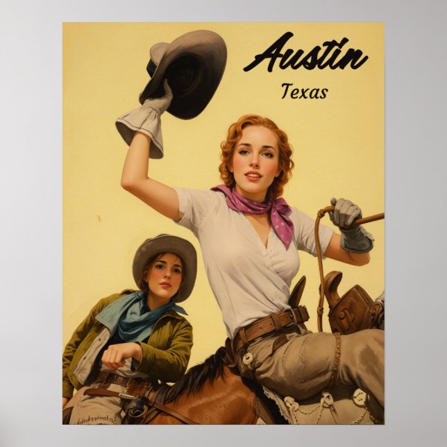 Poster Cartaz de viagem de Austin, Texas (Frente)