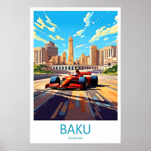 Poster Cartaz de Viagem de Baku Parede Circuito de Baku P