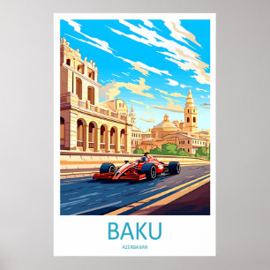 Poster Cartaz de Viagem de Baku Parede Circuito de Baku P