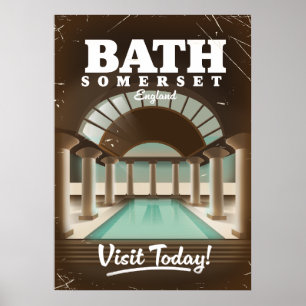 Poster Cartaz de viagem de Bath Somerset Inglaterra