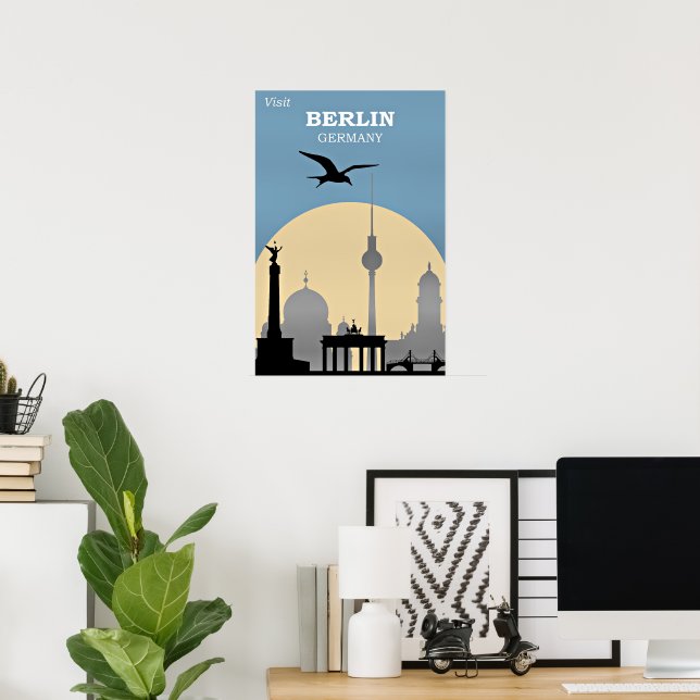 Poster Cartaz de Viagem de Berlim, Alemanha (Escritório em casa)