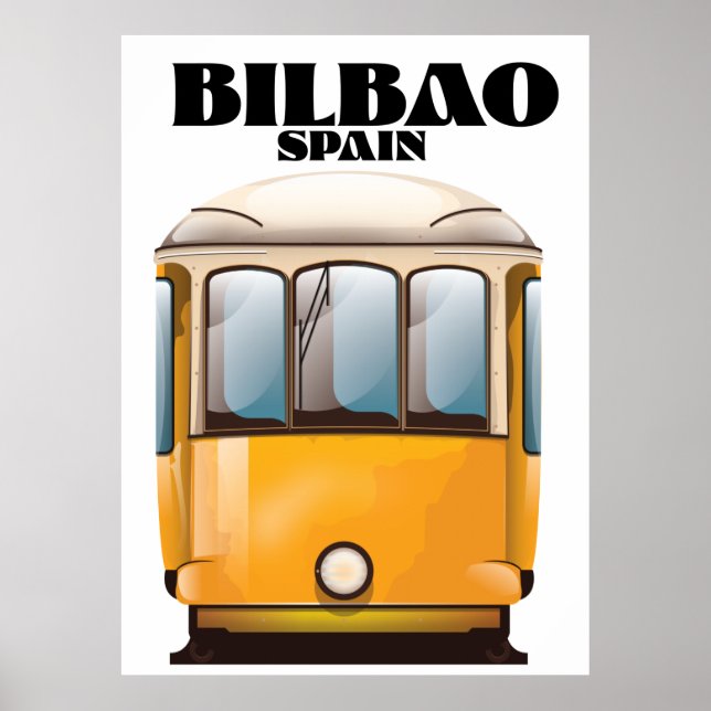 Poster Cartaz de viagem de bonde Bilbao Espanha (Frente)