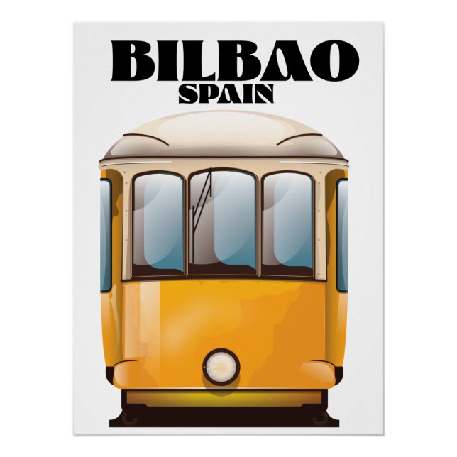 Pôster Cartaz de viagem de bonde Bilbao Espanha (Frente)