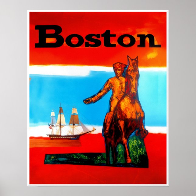 Poster cartaz de viagem de Boston (Frente)