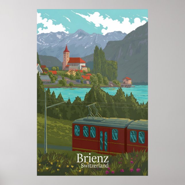 Poster Cartaz de Viagem de Brienz Suíça (Frente)