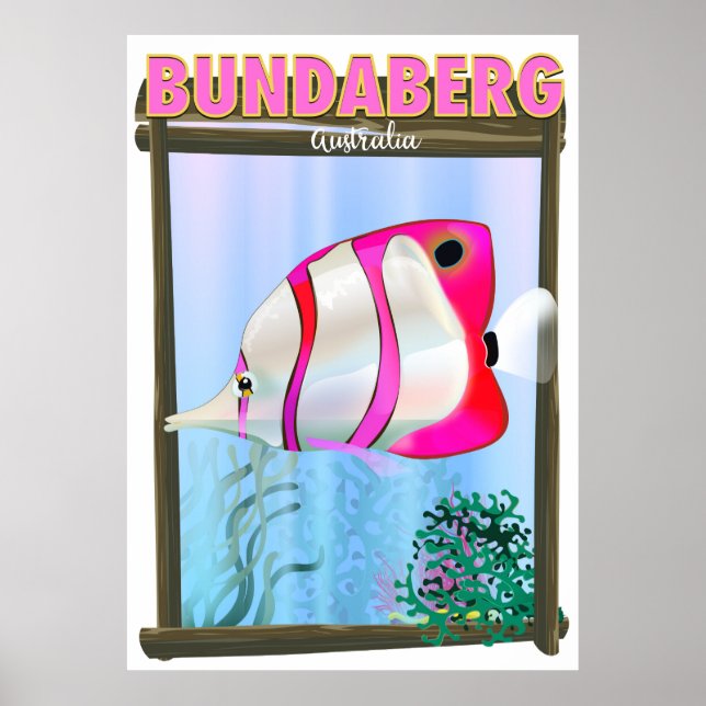 Poster Cartaz de viagem de Bundaberg Austrália (Frente)