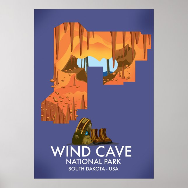 Poster Cartaz de viagem de caminhada pelo Parque Nacional (Frente)