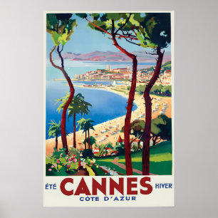 Poster Cartaz de Viagem de Cannes França Arte de Parede V