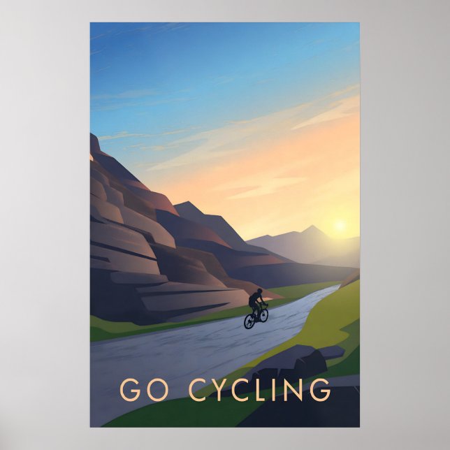 Poster Cartaz de Viagem de Ciclismo (Frente)