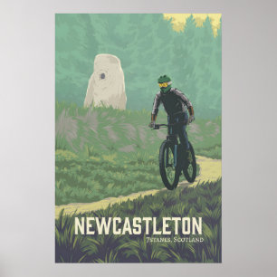 Poster Cartaz de Viagem de Ciclismo de Montanha de Newcas