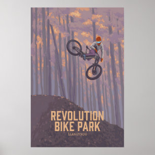Poster Cartaz de Viagem de Ciclismo de Montanha do Revolu