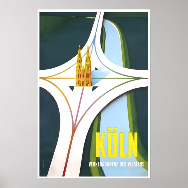 Poster Cartaz de Viagem de Colônia Arte Alemã Vintage Ale (Frente)