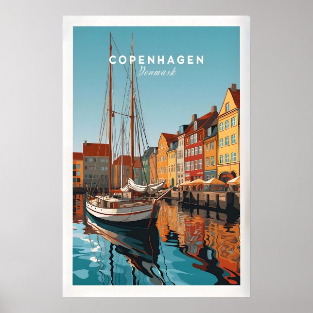 Poster Cartaz de Viagem de Copenhague (Frente)